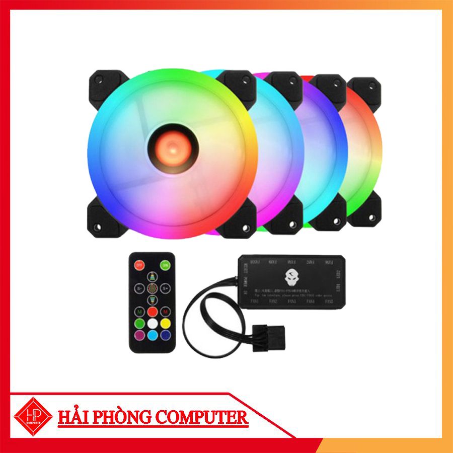 FAN LED – QUẠT TẢN NHIỆT RGB COOLMOON ( 4fan + hub khiển )