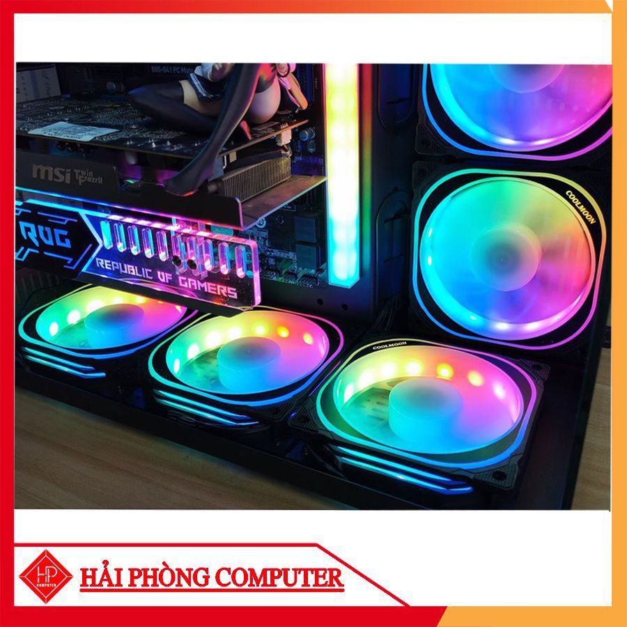 FAN LED – QUẠT TẢN NHIỆT MÁY TÍNH COOLMOON K3 LED RGB (4 Fan Pack / Kèm điều khiển)