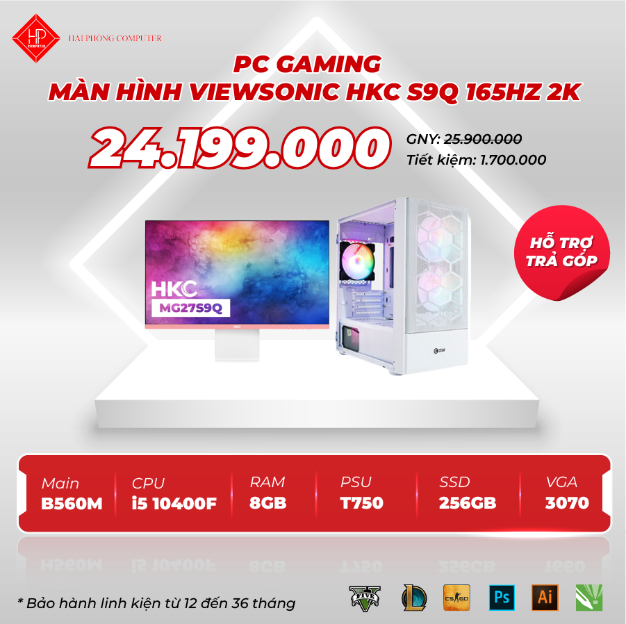 COMBO 16: PC GAMING + MÀN HÌNH HKC S9Q 165hz 2k
