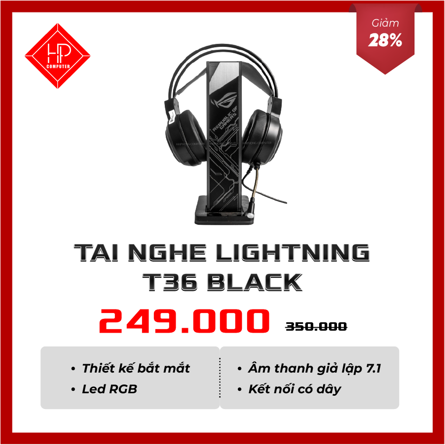 TAI NGHE LIGHTNING T36 7.1 BLACK