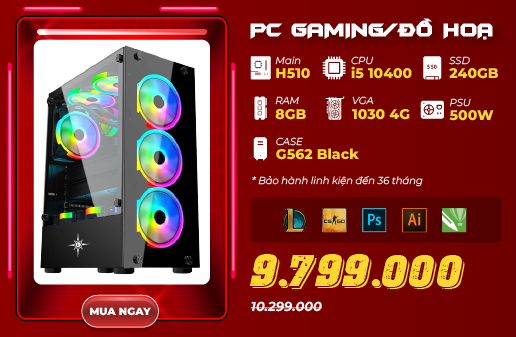 PC GAMING, ĐỒ HỌA GIÁ TỐT: i5 10400f/ RAM 8GB/ SSD 240G/VGA 1030 4GB