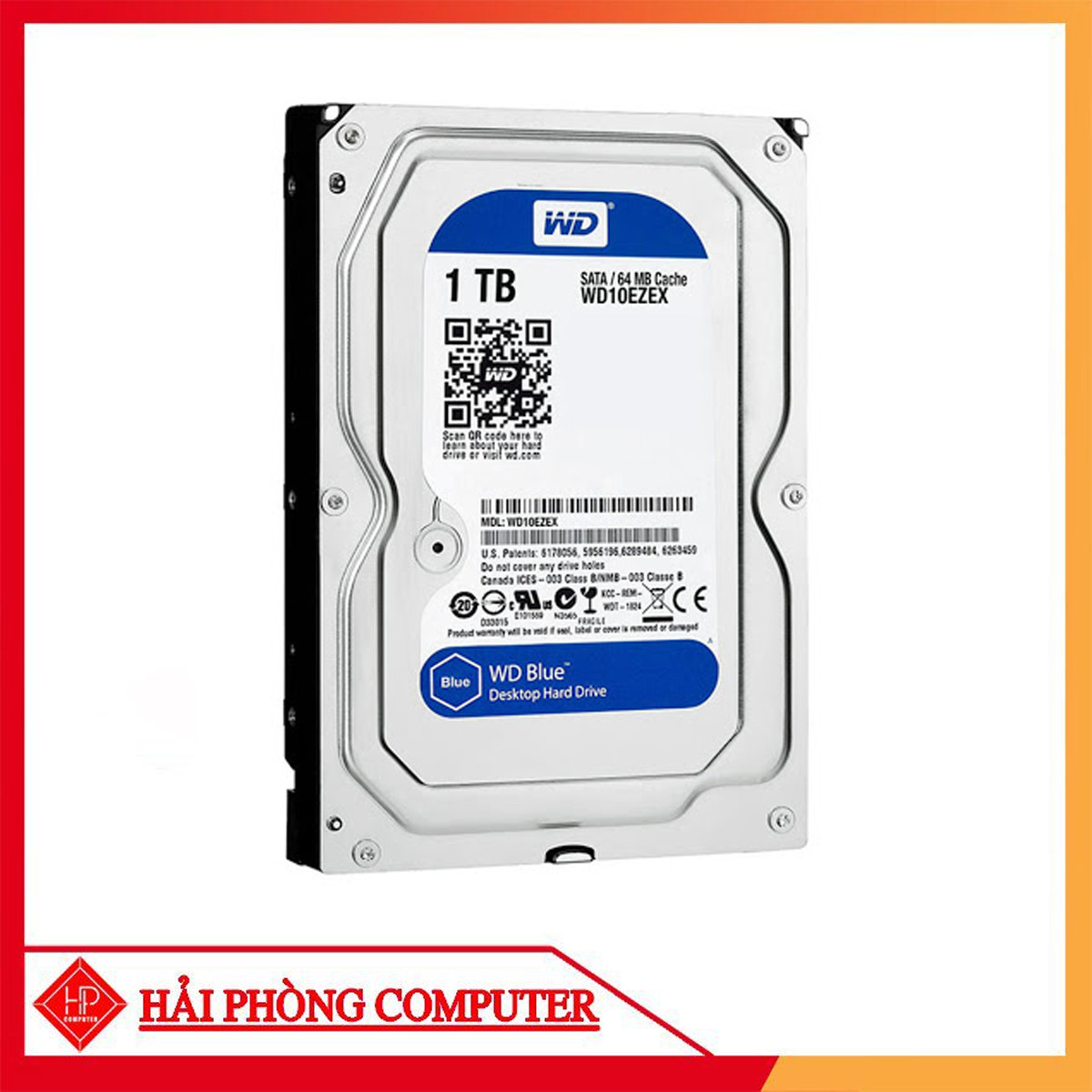 Ổ Cứng HDD WD 1TB BLUE 3.5 INCH, 7200RPM, SATA, 64MB CACHE (WD10EZEX)